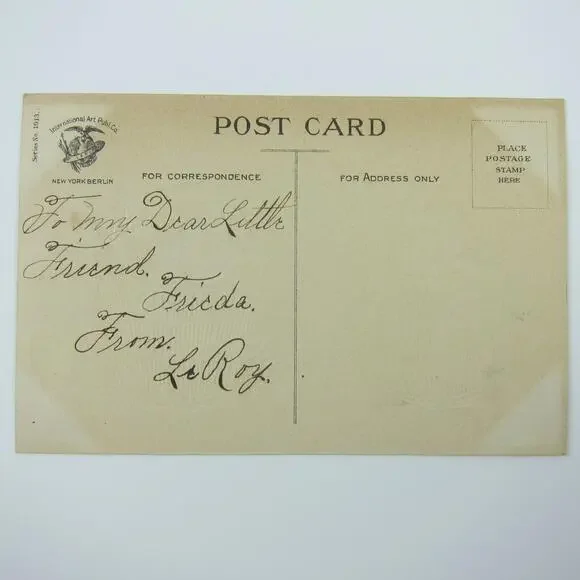 Easter Postcard Two White Rabbits in Baskets Purple Flowers Embossed Antique - Picture 10 of 12